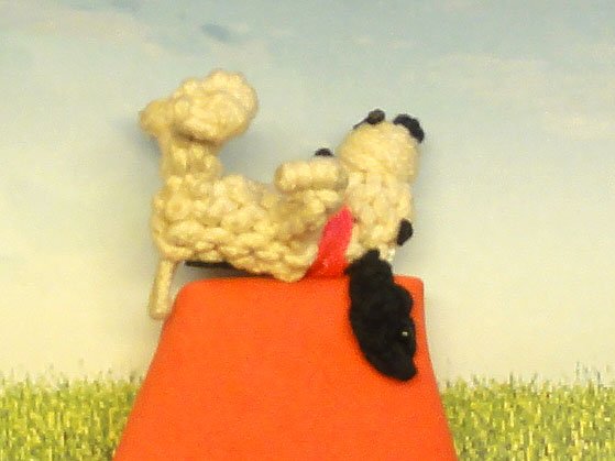 knotted snoopy on doghouse